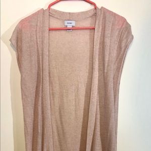 Long, Cream, Shortsleeved Pullover